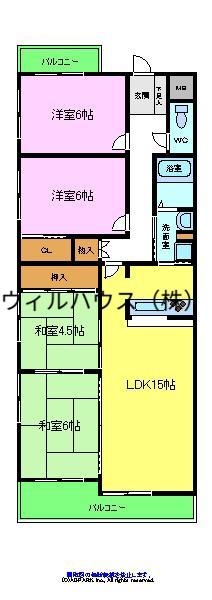 サンパレス21泉北(4LDK/2階)の間取り写真