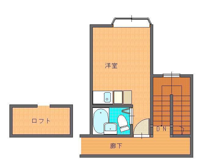 ラフィネ山王(ワンルーム/2階)の間取り写真
