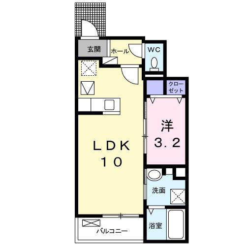 アマリリス(1LDK/1階)の間取り写真