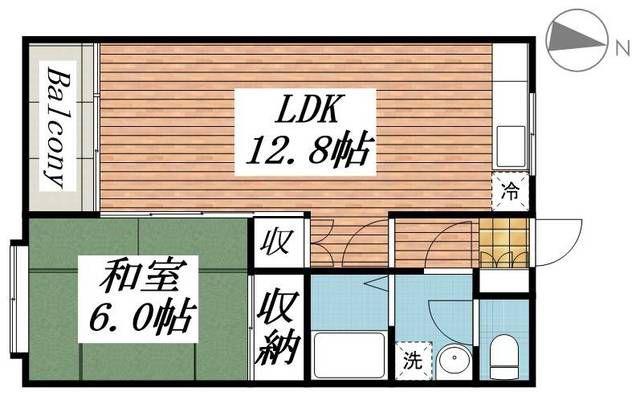 サンワロイヤル長江(1LDK/1階)の間取り写真