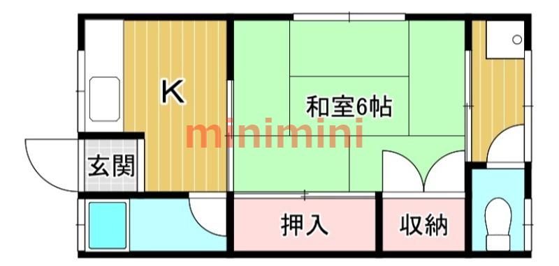 第3岡部コーポ(1K/1階)の間取り写真