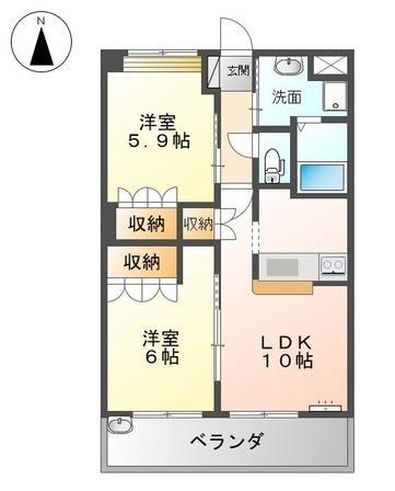 アバンサ―ル(2LDK/2階)の間取り写真