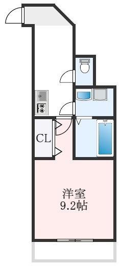イーストONE(1K/4階)の間取り写真