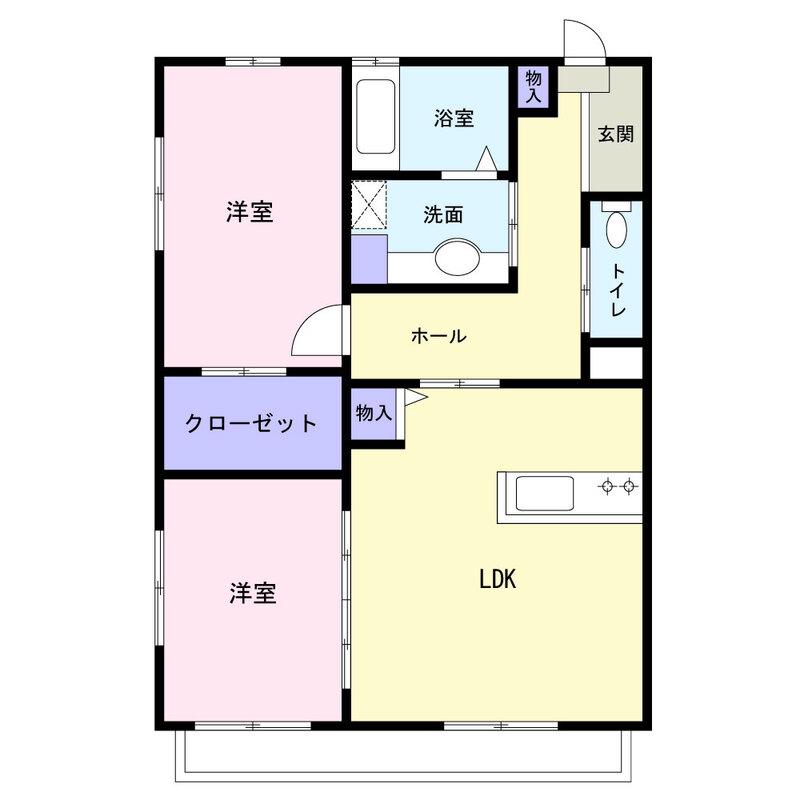 メゾン南片町(2LDK/1階)の間取り写真
