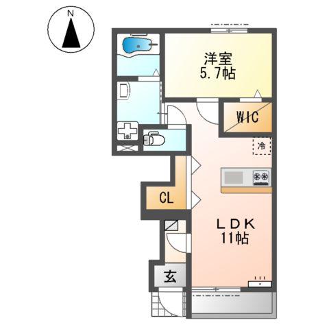 堺市美原区南余部(1LDK/1階)の間取り写真