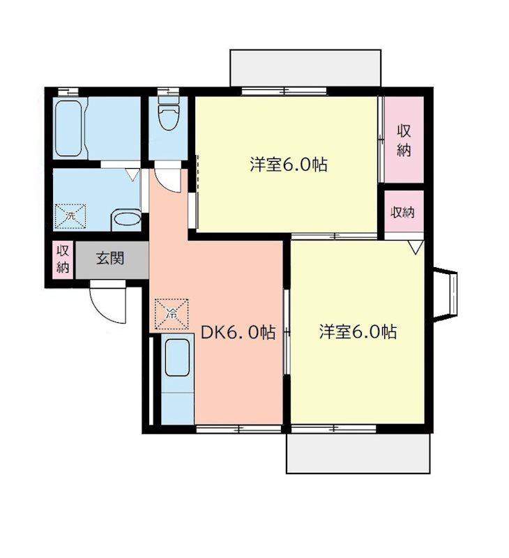 コンフォール(2DK/1階)の間取り写真