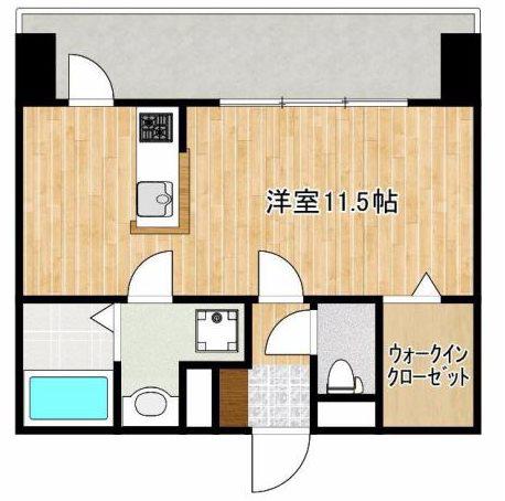 クロノス39京町本丁(ワンルーム/10階)の間取り写真