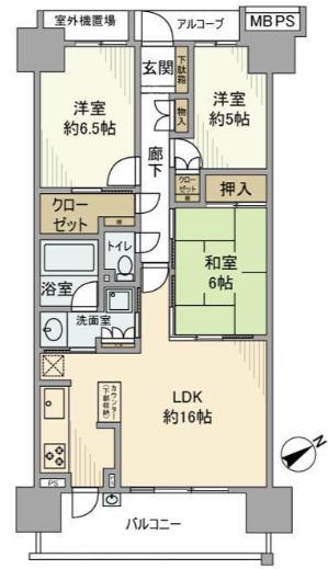 亀戸レジデンス(3LDK/11階)の間取り写真
