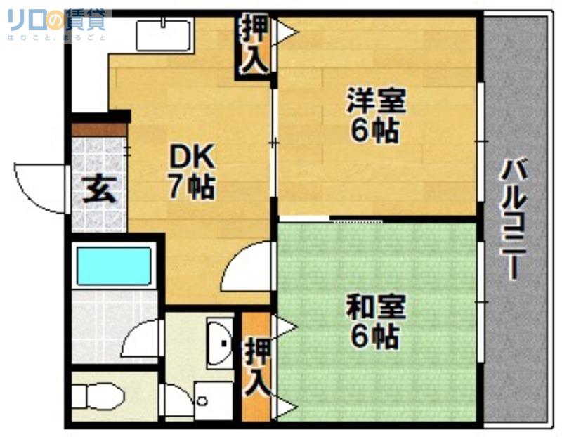 第4エンシンハイツ(2DK/3階)の間取り写真