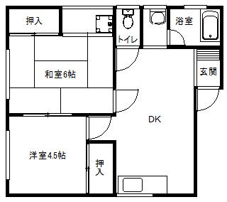 マンション大住(2DK/2階)の間取り写真