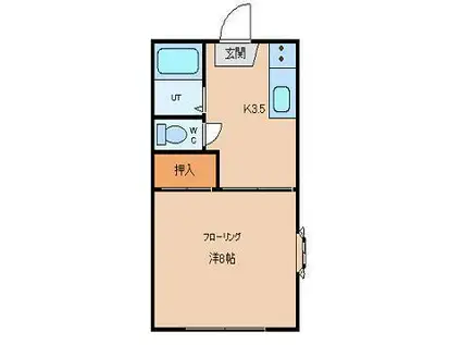 サンライツ本町I(1K/1階)の間取り写真