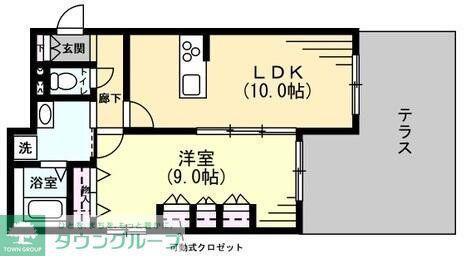 パクス東船橋(1LDK/1階)の間取り写真