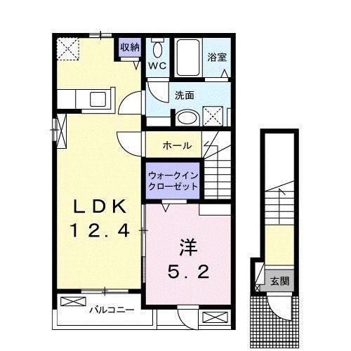 エレガント ブリーゼ(1LDK/2階)の間取り写真