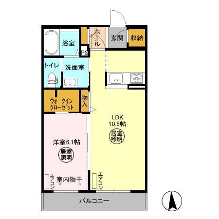ラッフルズ(1LDK/3階)の間取り写真