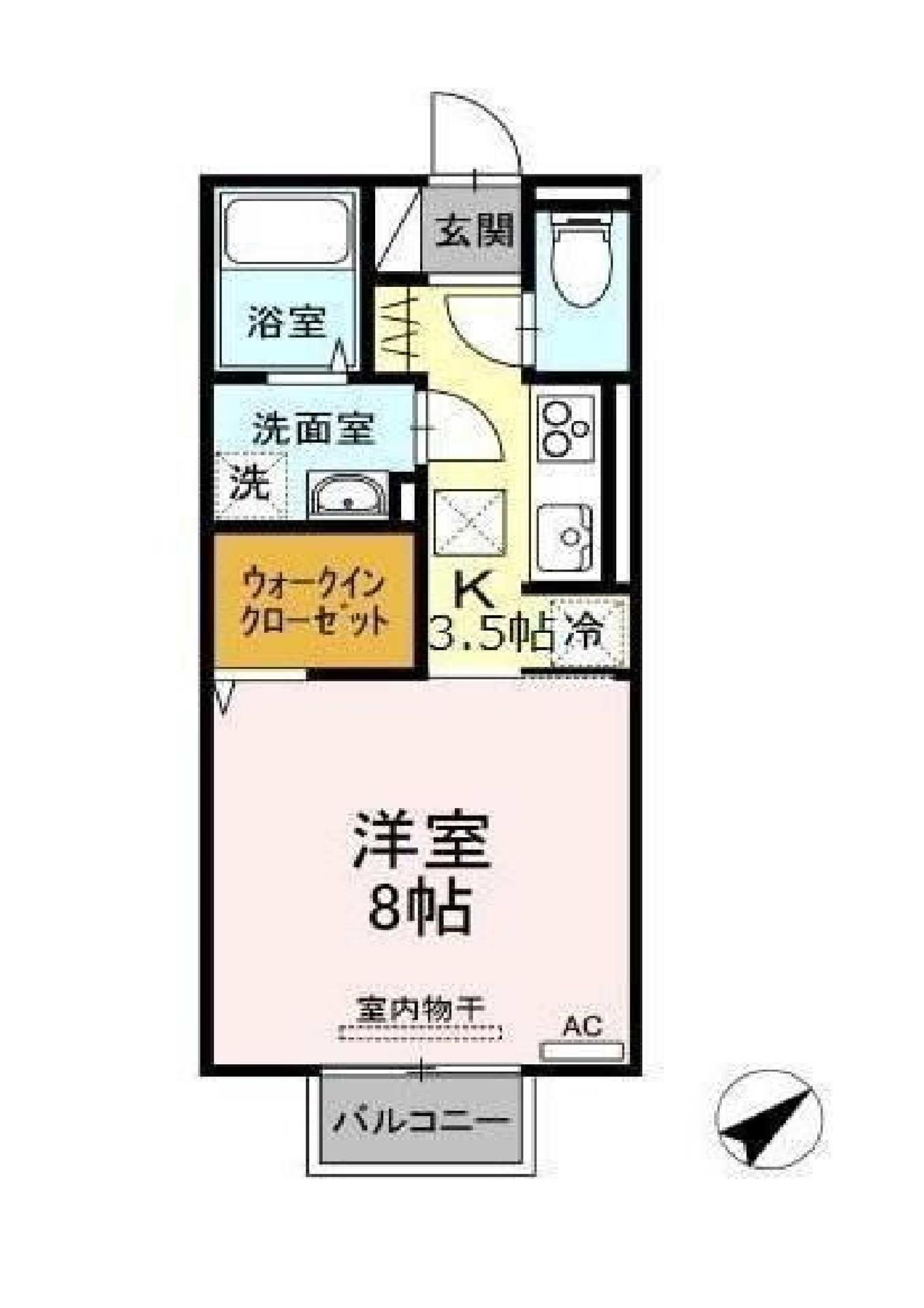 ブライトホープ(1K/2階)の間取り写真