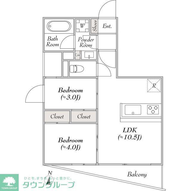 LUMIEC HONCHO イースト(2LDK/3階)の間取り写真