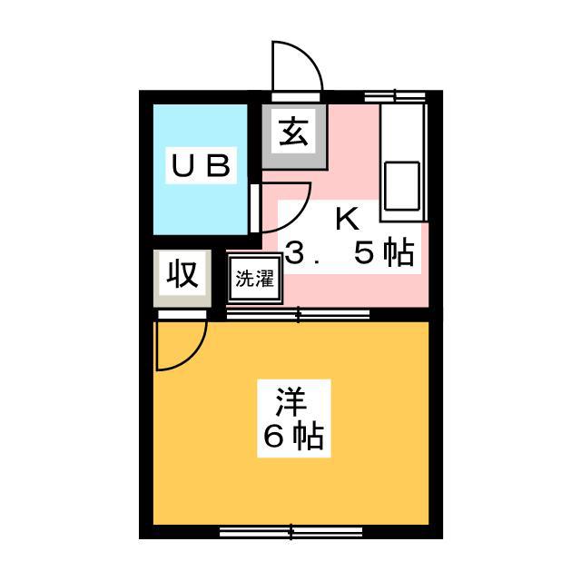 やまぐちハイツ(1K/1階)の間取り写真