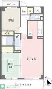 エストマール川名(2LDK/3階)の間取り写真