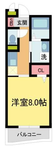 タウンコート(1K/1階)の間取り写真