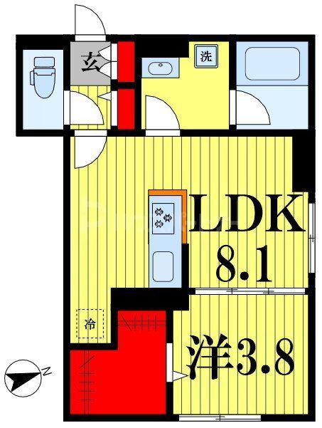 KURASHIRO(1LDK/1階)の間取り写真