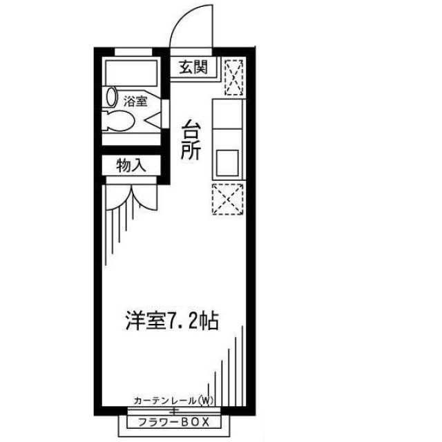 エステートピアU(ワンルーム/2階)の間取り写真