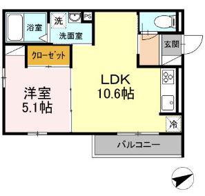 ロイヤルキング(1LDK/3階)の間取り写真