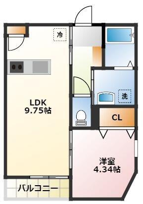 メゾン ドゥ レーヴI(1LDK/1階)の間取り写真