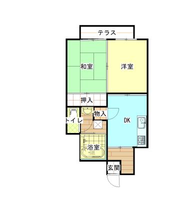メゾンリアトリス(2DK/1階)の間取り写真