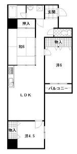 エクセルシオール新町(3LDK/2階)の間取り写真