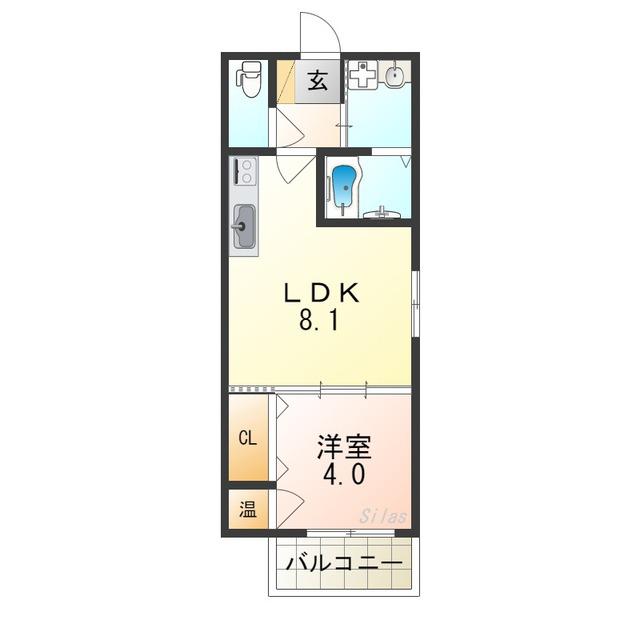 GRANDIR J(1LDK/1階)の間取り写真