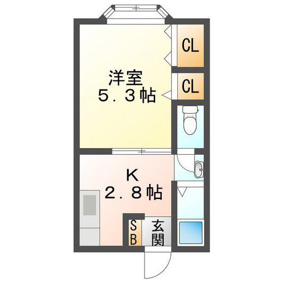 正風荘(1K/2階)の間取り写真