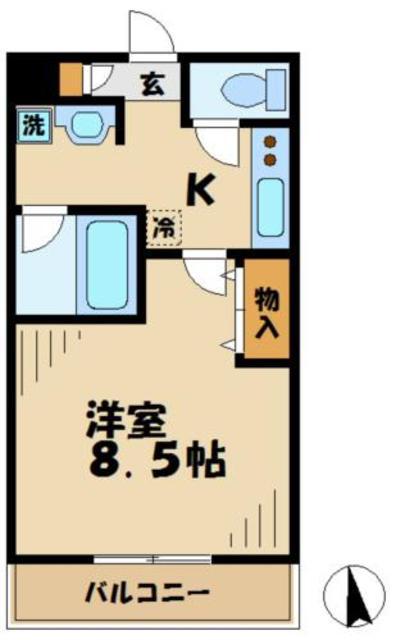 青木葉バーゼル館(1K/1階)の間取り写真