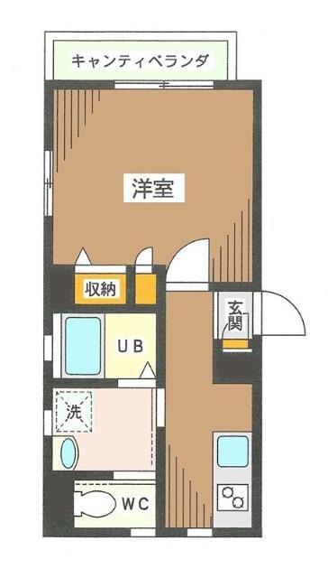 メゾンメルヴェイユ(1K/2階)の間取り写真