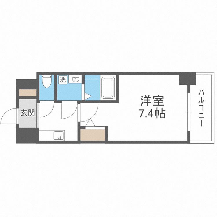 アプリーレ中之島(1K/10階)の間取り写真