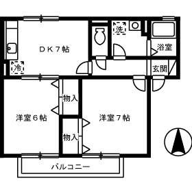 セジュール明神(2DK/1階)の間取り写真