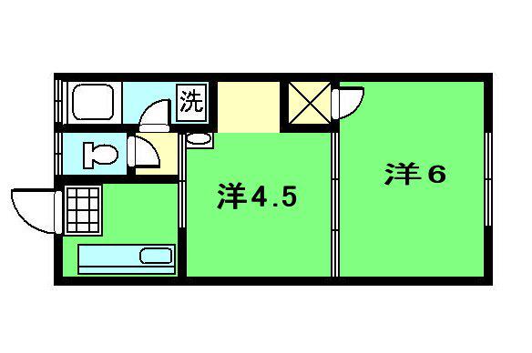 ROCCO東谷山(2K/2階)の間取り写真