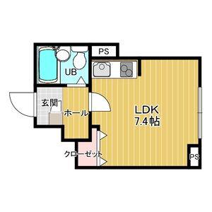 メリディアン神谷沢(ワンルーム/1階)の間取り写真