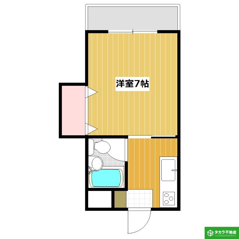 ASUL寒田(1K/3階)の間取り写真