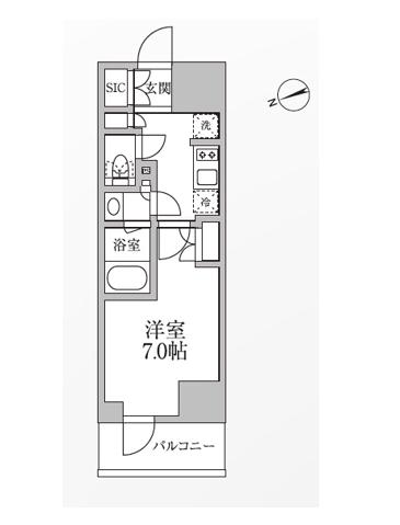 レジディア新御徒町II(1K/6階)の間取り写真