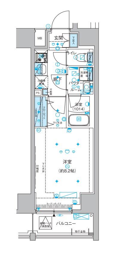 メインステージ両国III(1K/9階)の間取り写真