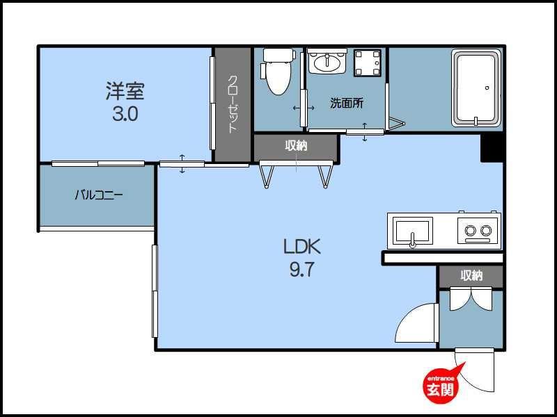 アーバンブランチ南笹口(1LDK/2階)の間取り写真