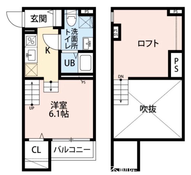 CASA・K(1SK/1階)の間取り写真