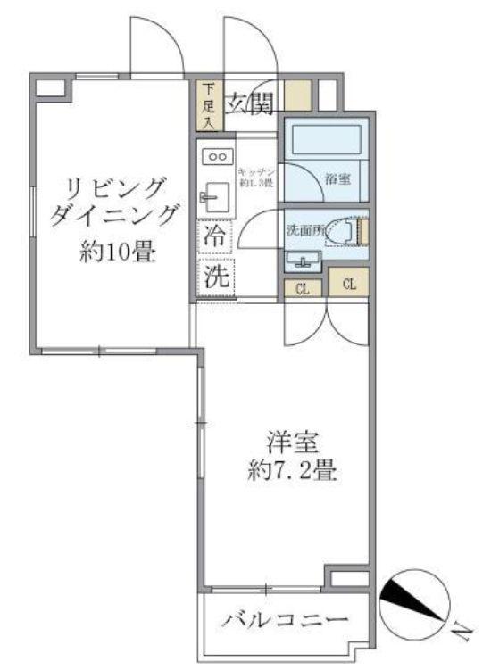 アプリーレ赤坂(1LDK/2階)の間取り写真