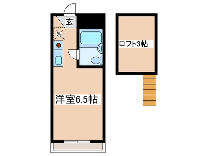 レジデンス伍番館(ワンルーム/2階)の間取り写真