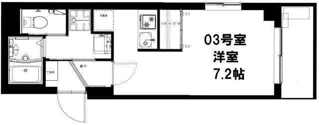 B CASA 横濱大口(ワンルーム/2階)の間取り写真