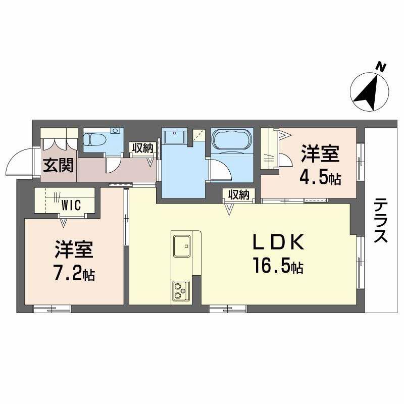 シクラシオン(2LDK/1階)の間取り写真