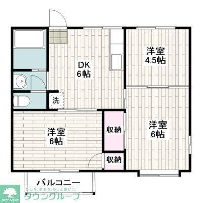 ジュネス飯村(3DK/2階)の間取り写真
