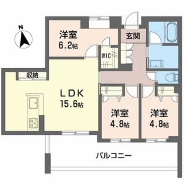 シャーメゾン深翠の杜(3LDK/2階)の間取り写真