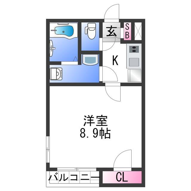クレイノ花(1K/1階)の間取り写真