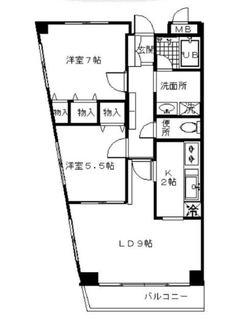 サンバレー・ファイブ(2LDK/2階)の間取り写真